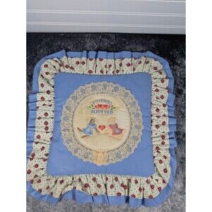 Vtg Hand Quilted 10" Apple Friends 4ever Case Cottagecore Grannycore ShabbyChic